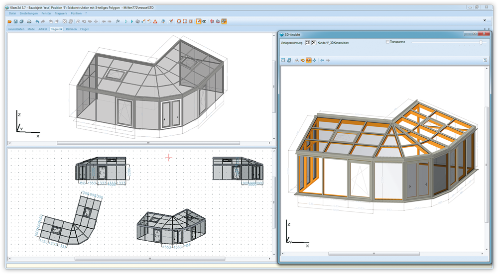 Screenshot - Klaes 3D software - staklena bašta