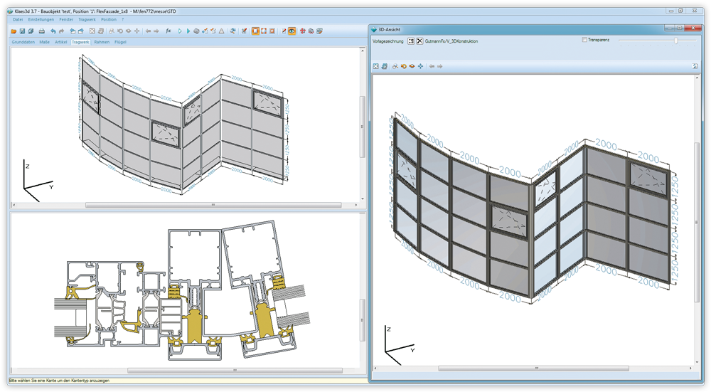 Schermata - Software Klaes 3D - Facciata